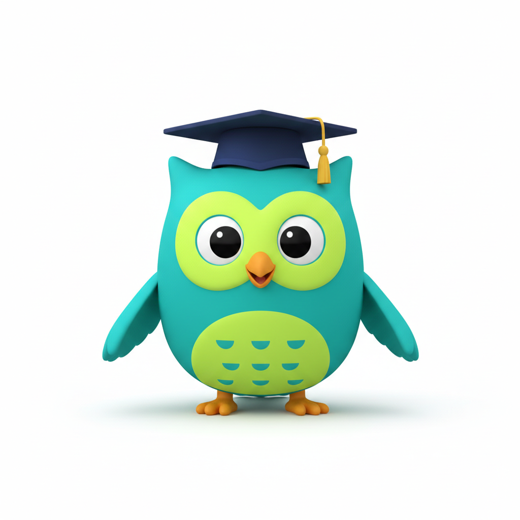 Learnly Owl with a graduation cap